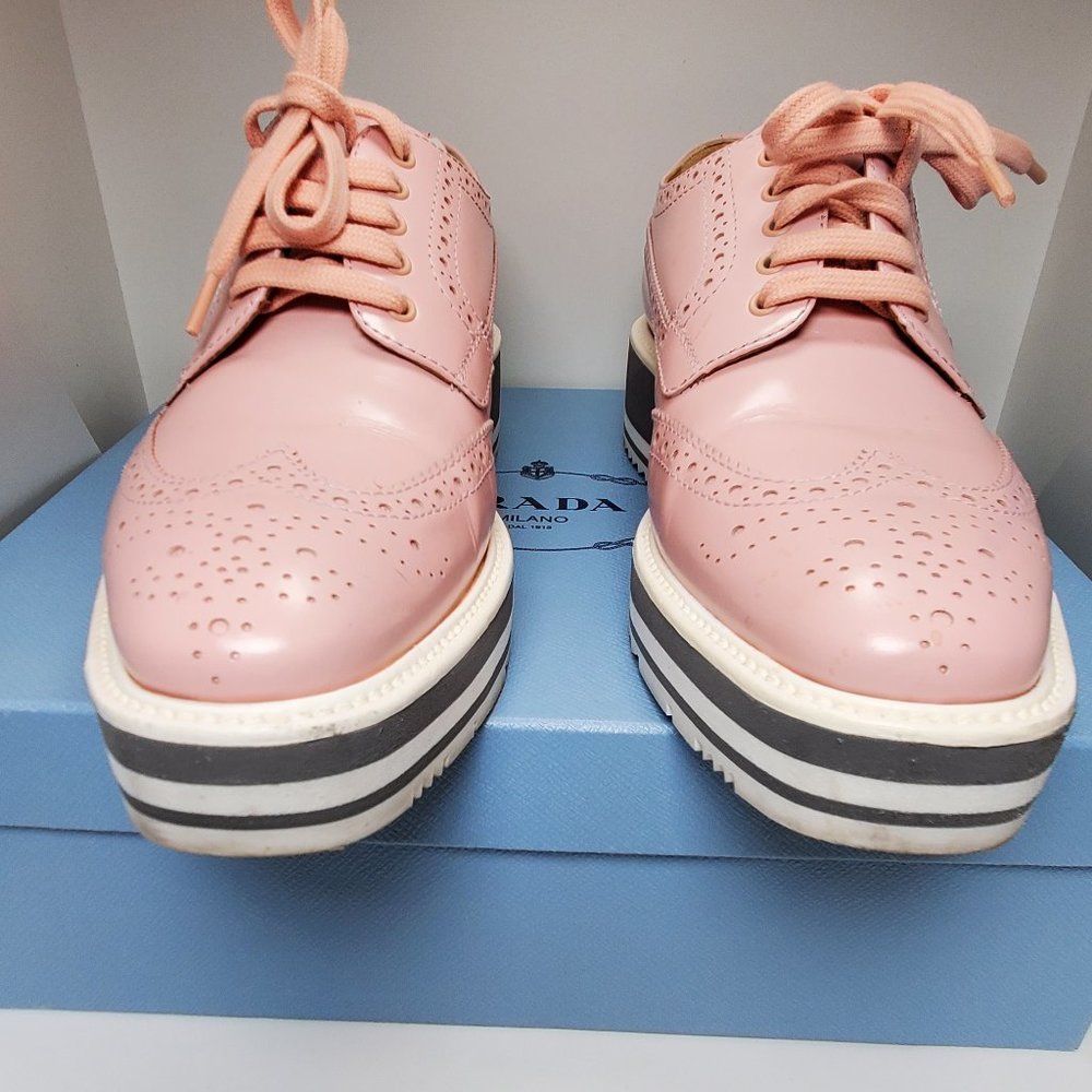PRADA Calzature Donna Orchid/Pink Brogues 39.5 FREE Ship